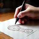 A designer's hand sketching a watch design on paper, symbolizing custom creation