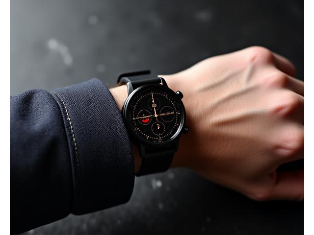Luxury smartwatch displaying advanced health metrics like heart rate and sleep patterns on a refined interface